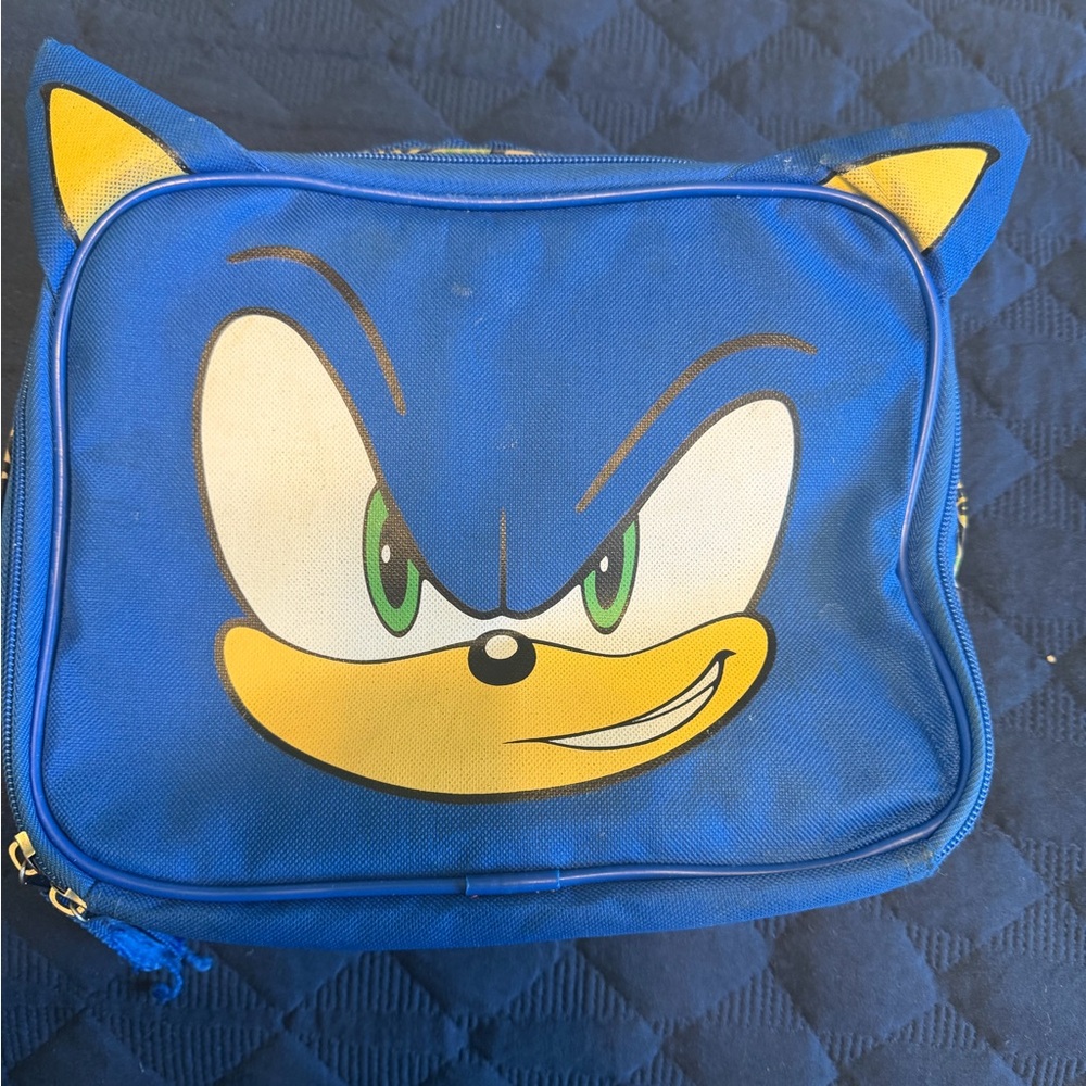 Blue Sonic the Hedgehog Lunch Bag
